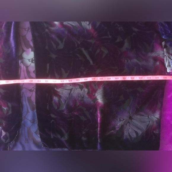 Cocoon House Purple Burnout Silk Velvet Kimono Open Front Drape Front π VGUC π - Picture 13 of 13